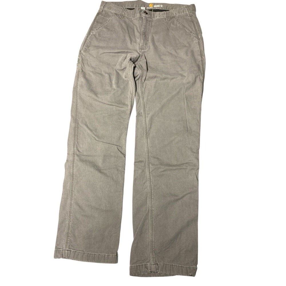 Men’s Carhartt Gray Relaxed Fit Workwear Outdoor Pants Size 36x34